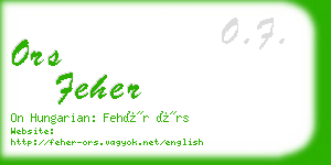 ors feher business card